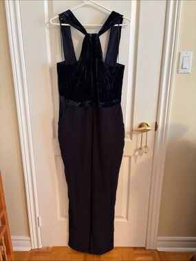 Adelyn Rae Black Velvet-Top Jumpsuit